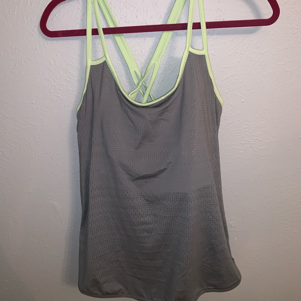 Gray and green Athleta tank top